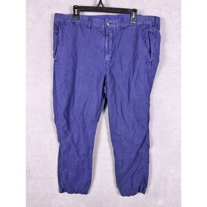 Polo Ralph Lauren Linen Blend Pants Mens 40x30 Straight Fit Blue Lightweight